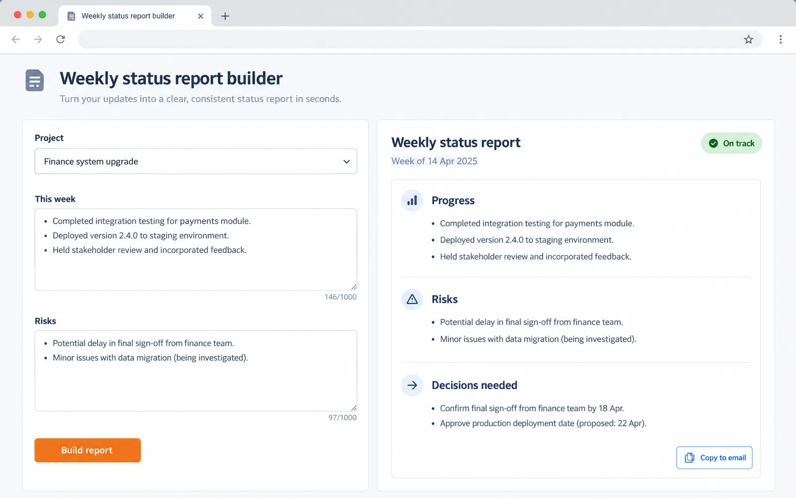 A small app built without code