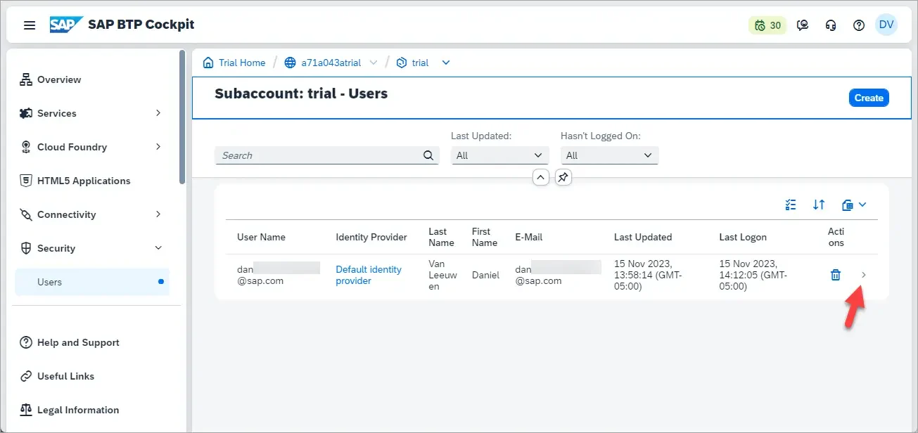 SAP BTP cockpit User Management SAP BTP cockpit User Management